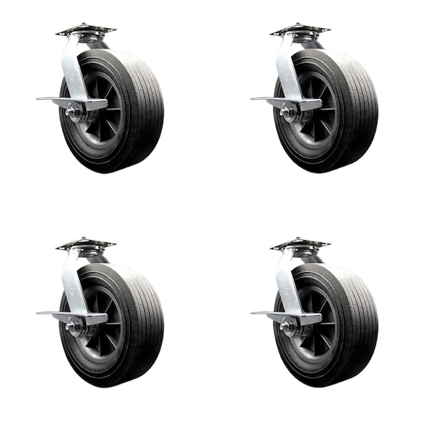 Service Caster Greenlee Caster Set - MA6065 GMX Cart -4 Swivel with Brakes - SCC, 4PK GRE-SCC-100S1030-SNB-SLB-4 - main